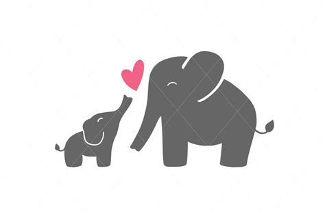 Mom and Baby Elephant Love Graphic by IlustracionesDigital · Creative ...