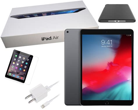 Apple iPad Air 2 9.7-inch, 32GB, Space Gray, Wi-Fi Only, Exclusive Bundle Deal: Case, Pre ...