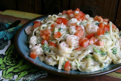 Shrimp & Broccoli Fettuccine Recipe - Hoosier Homemade