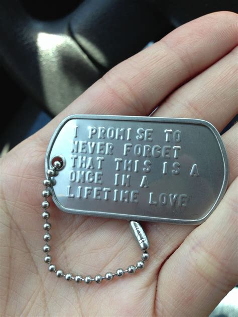 Custom dog tag for my man to have when he's deployed or away for training/school. "I promise to ...