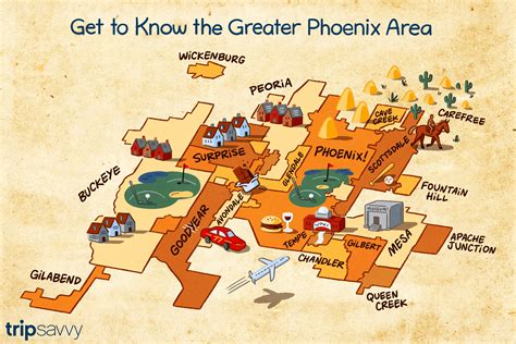 Map of Phoenix and Nearby Cities in Maricopa County