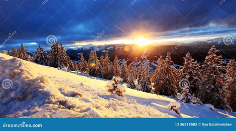 Sunrise at Alps stock image. Image of cranny, newyear - 36318583