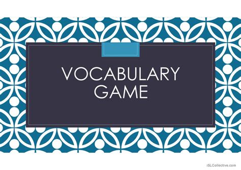 VOCAB GAME: English ESL powerpoints