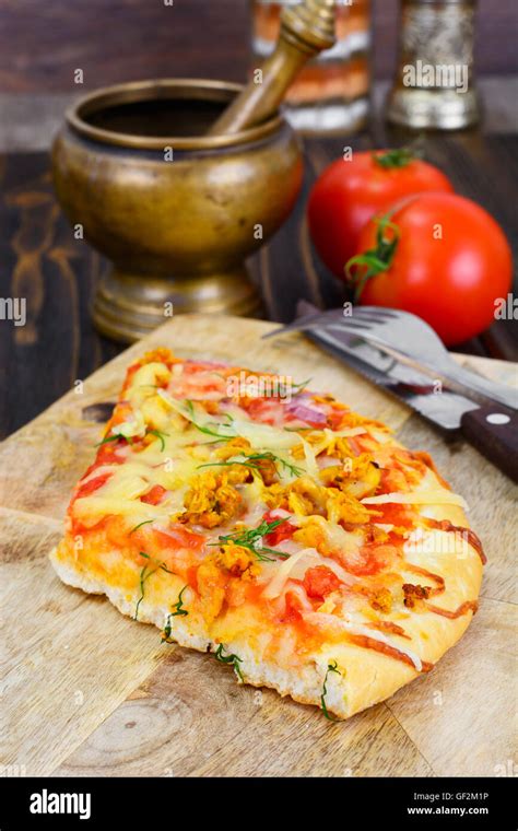 Pizza with Mushroom, Cheese, Mozzarella, Olives and Basil Stock Photo ...