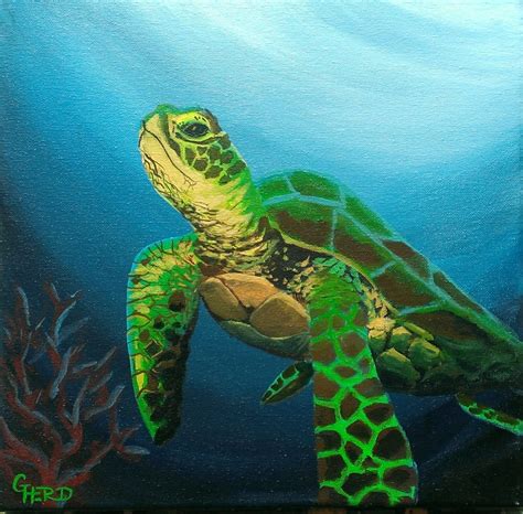 Sea Turtle Acrylic Painting