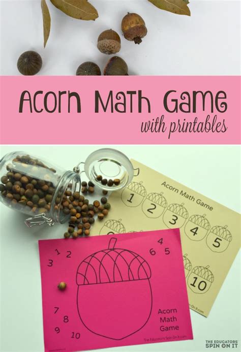 Acorn Math Game for Kids | Math games for kids, Thanksgiving games for kids, Fun math activities