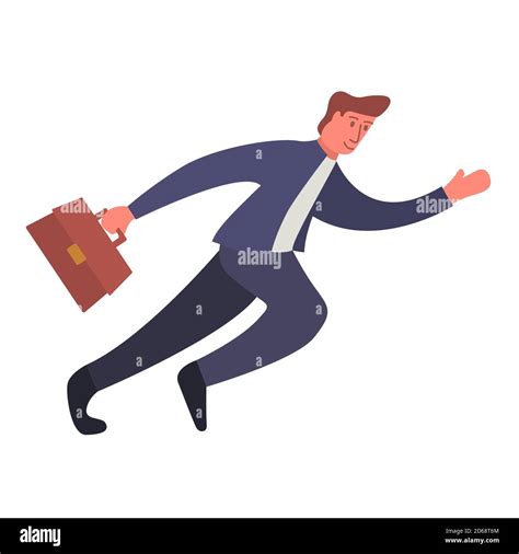 Businessman running hurry up.Flat Illustration vector.Cartoon character man running with ...