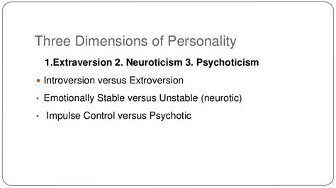 Hans Eysenck theory of Personality