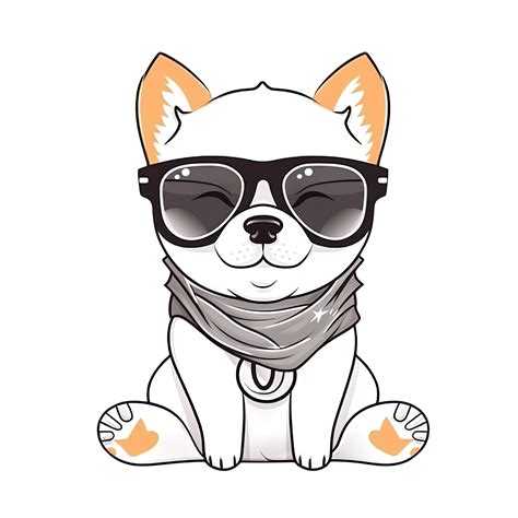 Free Cute Dog wearing sunglasses Stickers 21658046 PNG with Transparent ...