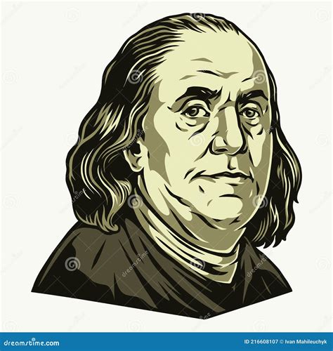 Benjamin Franklin Vintage Portrait Stock Vector - Illustration of vintage, sign: 216608107