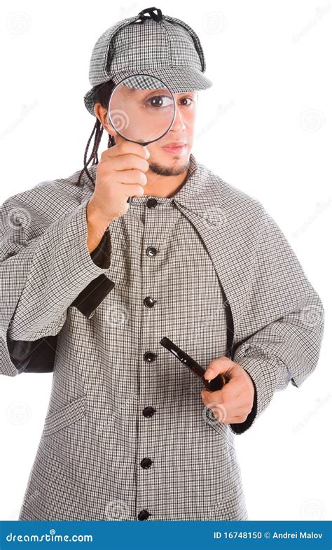 Sherlock Holmes with Magnifying Glass Stock Photo - Image of confidence, traditional: 16748150