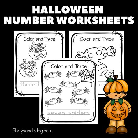 Halloween Number Worksheets for Preschoolers