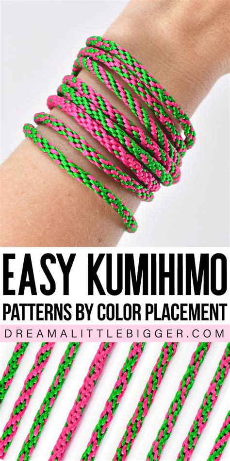 8 Strand Kumihimo Patterns by Color Placement ⋆ Dream a Little Bigger