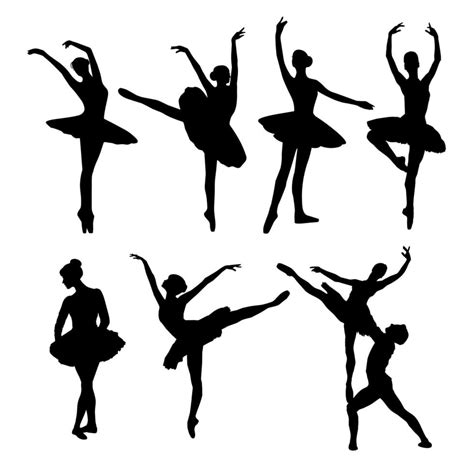 Set of ballet dancers silhouettes 11975716 Vector Art at Vecteezy