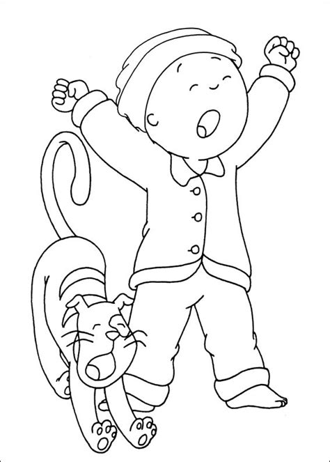 Gilbert And Caillou Yawning Coloring Page - Free Printable Coloring Pages for Kids