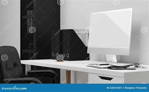 Modern Black and White Doctor Office Room, 3d Rendering Stock ...