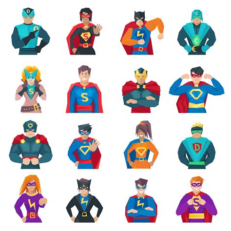 Superhero Icons Set 479498 Vector Art at Vecteezy