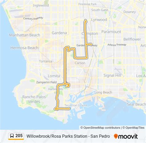 205 Route: Schedules, Stops & Maps - San Pedro - Harbor Bl & 6th St (Updated)