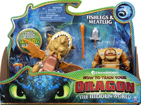 Amazon.com: Dreamworks Dragons, Fishlegs & Meatlug, Dragon with Armored Viking Figure, for Kids ...