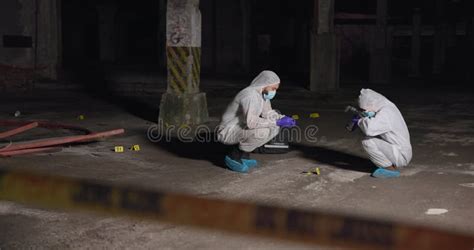 Forensic Photographer, Crime Scene and Person at Night for ...