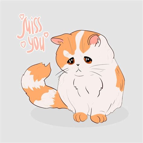 Ilustración vectorial de un gato triste sobre un fondo claro | Vector ...