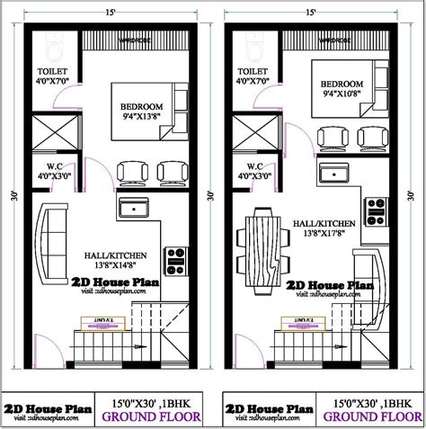 15x30 House Plan | 15 By 30 House Plan Pdf | Best 1Bhk House