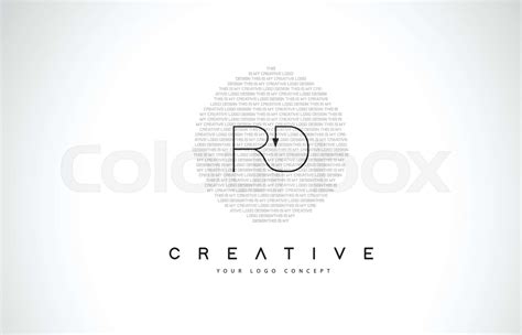 RD R D Logo Design with Black and White Creative Text Letter Vector. | Stock vector | Colourbox