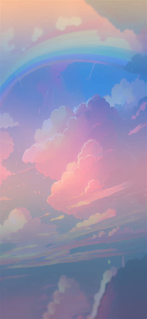 Aesthetic Rainbow & Clouds Wallpaper - Cool Rainbow Wallpapers