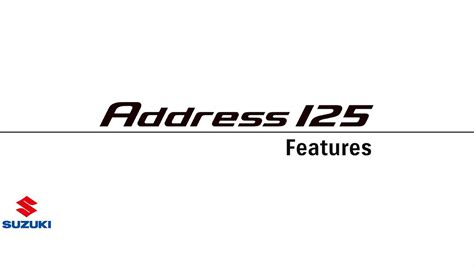 Address 125 | Features | Suzuki - YouTube