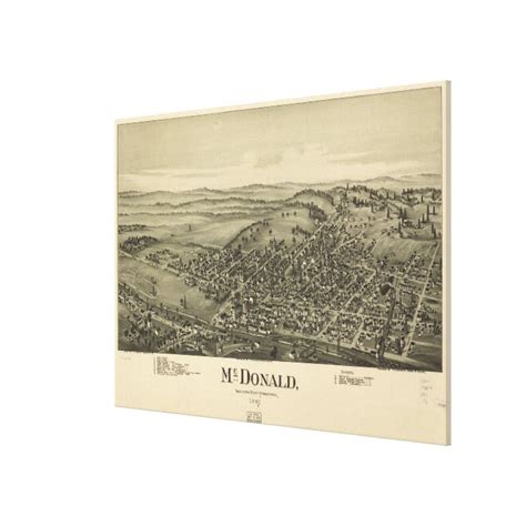 Vintage Pictorial Map of McDonald PA (1897) Canvas Print | Zazzle.com