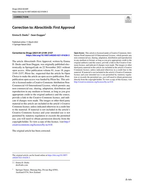 (PDF) Correction to: Abrocitinib: First Approval