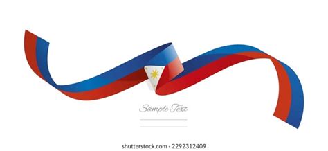 Philippine Flag Ribbon Vector Illustration Philippines Stock Vector ...