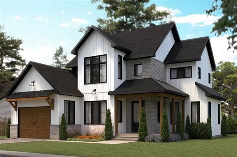 Plan 22585DR: Two-Story Modern Farmhouse Plan with Home Office and Laundry Chute in 2021 ...