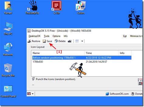 Can I save the desktop icons layout on Windows 10/11 (position)?