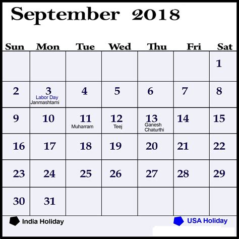 Calendar Holidays For September It's likely to organize your programs ...