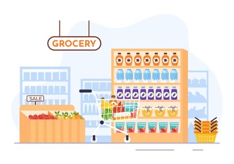 Best Grocery Store Illustration download in PNG & Vector format