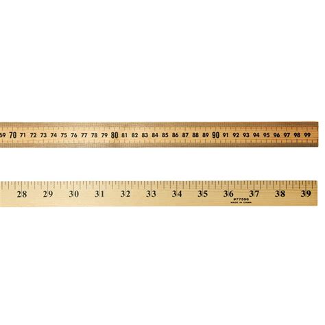 Wooden Meter Stick Ruler, Natural Wood, 36 Inches - CHL77590 | Charles Leonard | Rulers