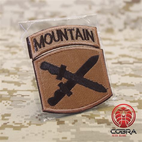 10th Mountain Division with tab gold embroidered military patch | velcro | Military Airsoft