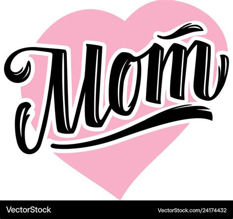 Mom tattoo style lettering Royalty Free Vector Image