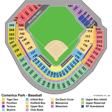 comerica park seating chart