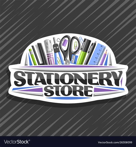 Logo for stationery store Royalty Free Vector Image