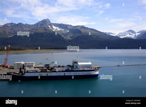 Seward port view from cruise ship deck, Seward, Alaska, USA Stock Photo ...