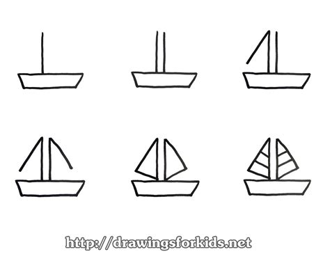 How to draw a Boat for kids