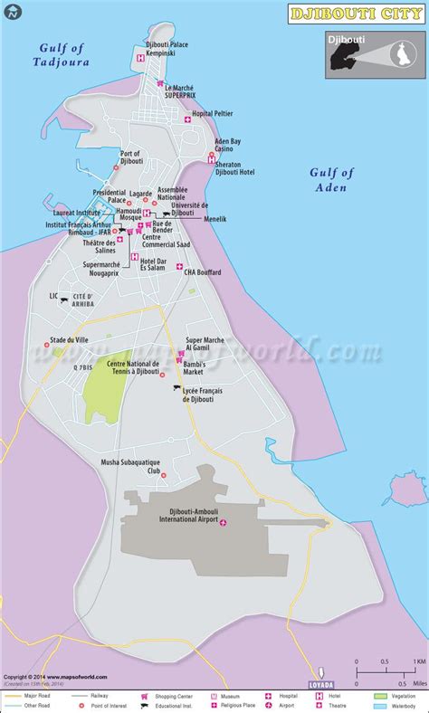 Map of Djibouti City, Capital of Djibouti | Djibouti, City maps, City