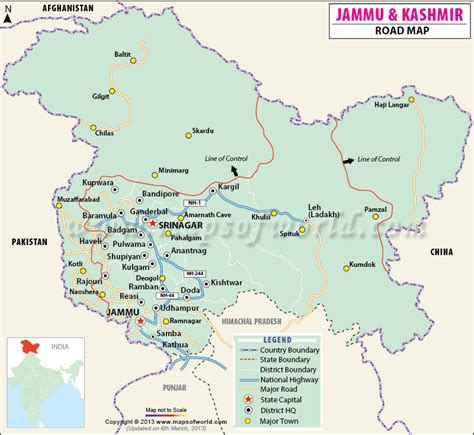 Jammu And Kashmir Road Map