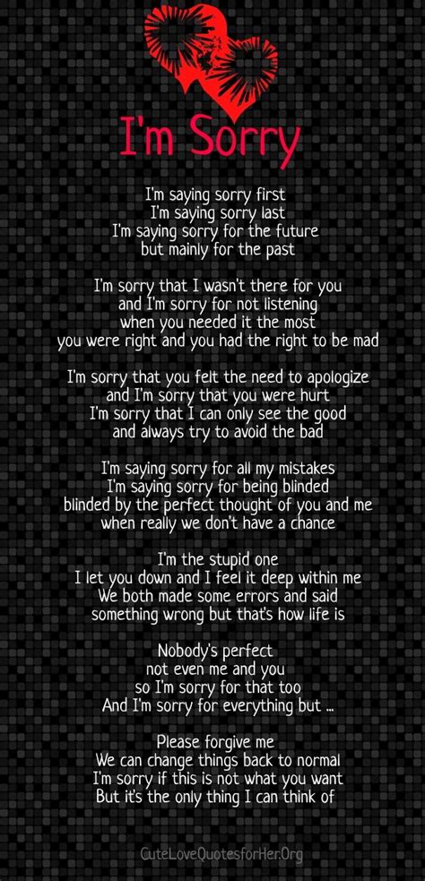 I’M Sorry Poems for Her with Images | Sorry poems, Sorry quotes, Poems ...