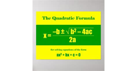 Quadratic Formula Poster | Zazzle