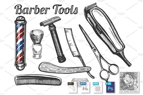 Barber tools set | Work Illustrations ~ Creative Market