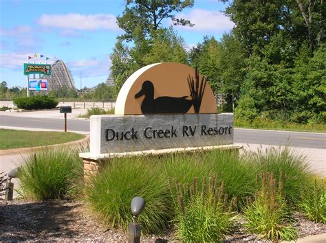 Duck Creek RV Resort located north of Muskegon, MI. All paved roads and cement pads. Great pool ...