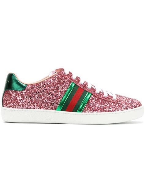 Gucci Ace Glitter Sneakers in Pink | Lyst